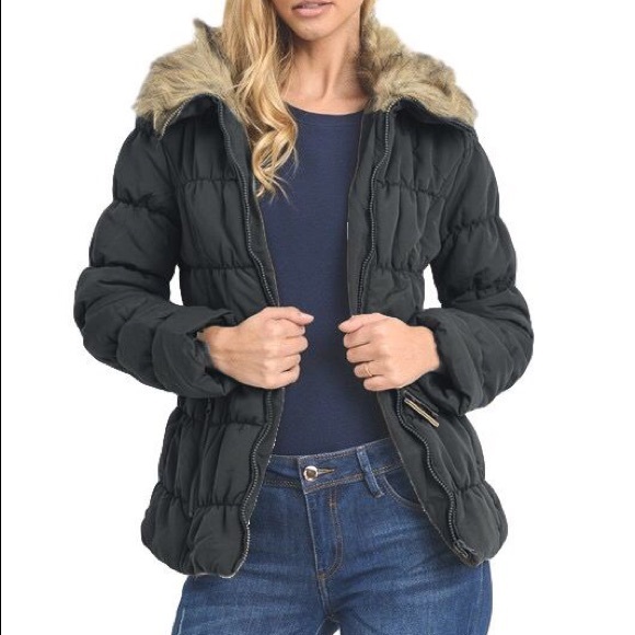♨️SOLD OUT!!♨️Plus Puffer Jacket Faux Fur - Picture 3 of 4